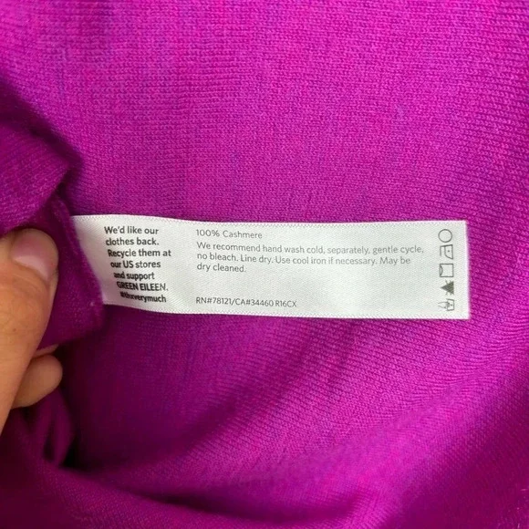 Eileen Fisher 100% Cashmere Soft Lightweight Sweater Top Pink Barbie Women's XS - Picture 11 of 16
